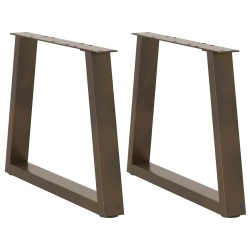 Pieds de table basse en forme de V, 2 pièces, acier naturel, 60 x (42-43,3) cm 
