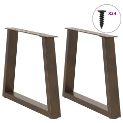 Pieds de table basse en forme de V, 2 pièces, acier naturel, 60 x (42-43,3) cm 