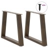Pieds de table basse en forme de V, 2 pièces, acier naturel, 60 x (42-43,3) cm 