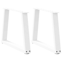 Pieds de table basse en forme de V, 2 pièces, blanc, 60 x (42-43,3) cm, acier 