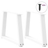 Pieds de table basse en forme de V, 2 pièces, blanc, 60 x (42-43,3) cm, acier 