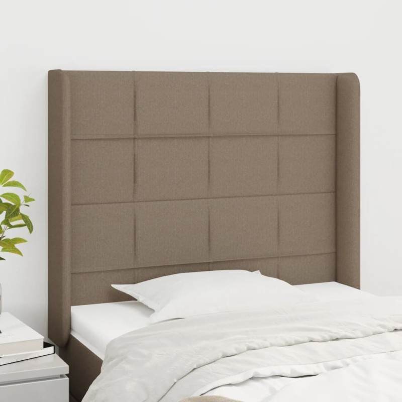 Tête de lit avec oreilles Taupe 83x16x118/128 cm Tissu 