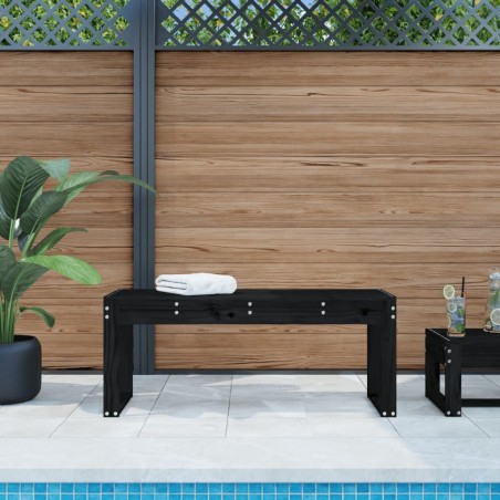 Banc de jardin noir 110x38x45 cm bois massif de pin 