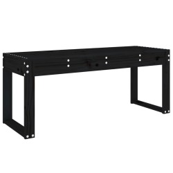 Banc de jardin noir 110x38x45 cm bois massif de pin 