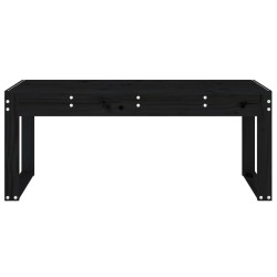Banc de jardin noir 110x38x45 cm bois massif de pin 