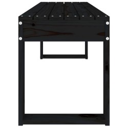 Banc de jardin noir 110x38x45 cm bois massif de pin 