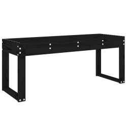 Banc de jardin noir 110x38x45 cm bois massif de pin 