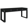 Banc de jardin noir 110x38x45 cm bois massif de pin 
