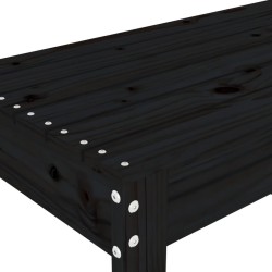 Banc de jardin noir 110x38x45 cm bois massif de pin 