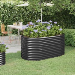 Lit surélevé de jardin Acier enduit de poudre Anthracite 