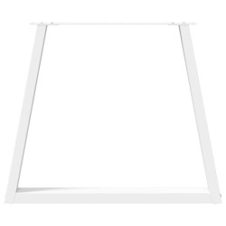 Pieds de table à manger en forme de V, 3 pièces, blanc, 70 x (72-73,3) cm, acier 