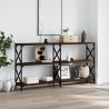 Table console chêne marron 200x28x80,5 cm bois d'ingénierie 