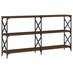 Table console chêne marron 200x28x80,5 cm bois d'ingénierie 