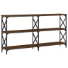 Table console chêne marron 200x28x80,5 cm bois d'ingénierie 