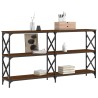 Table console chêne marron 200x28x80,5 cm bois d'ingénierie 