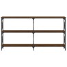 Table console chêne marron 200x28x80,5 cm bois d'ingénierie 