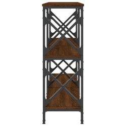 Table console chêne marron 200x28x80,5 cm bois d'ingénierie 