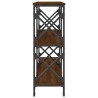 Table console chêne marron 200x28x80,5 cm bois d'ingénierie 