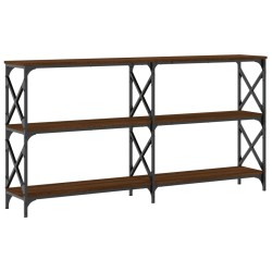 Table console chêne marron 200x28x80,5 cm bois d'ingénierie 
