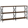 Table console chêne marron 200x28x80,5 cm bois d'ingénierie 