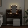 Coiffeuse avec LED chêne fumé 100x40x130 cm 