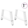 Pieds de table basse en forme de A, 2 pièces, blanc, 70 x (30-31) cm, acier 
