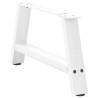 Pieds de table basse en forme de A, 2 pièces, blanc, 70 x (30-31) cm, acier 