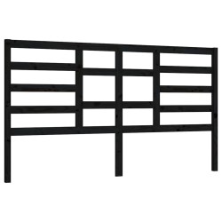 Tête de lit Noir 186x4x104 cm Bois massif de pin 
