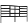Tête de lit Noir 186x4x104 cm Bois massif de pin 