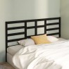 Tête de lit Noir 186x4x104 cm Bois massif de pin 