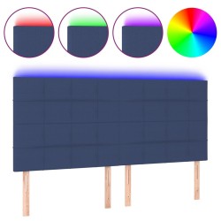 Tête de lit à LED Bleu 160x5x118/128 cm Tissu 