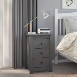 Table de chevet Gris 40x35x61,5 cm Bois de pin massif 