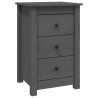 Table de chevet Gris 40x35x61,5 cm Bois de pin massif 