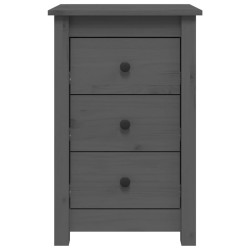 Table de chevet Gris 40x35x61,5 cm Bois de pin massif 