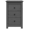 Table de chevet Gris 40x35x61,5 cm Bois de pin massif 
