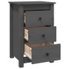 Table de chevet Gris 40x35x61,5 cm Bois de pin massif 