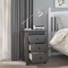 Table de chevet Gris 40x35x61,5 cm Bois de pin massif 