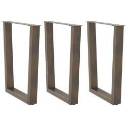 Pieds de table à manger en forme de V 3 pièces Acier naturel 70 x (72-73,3) cm 