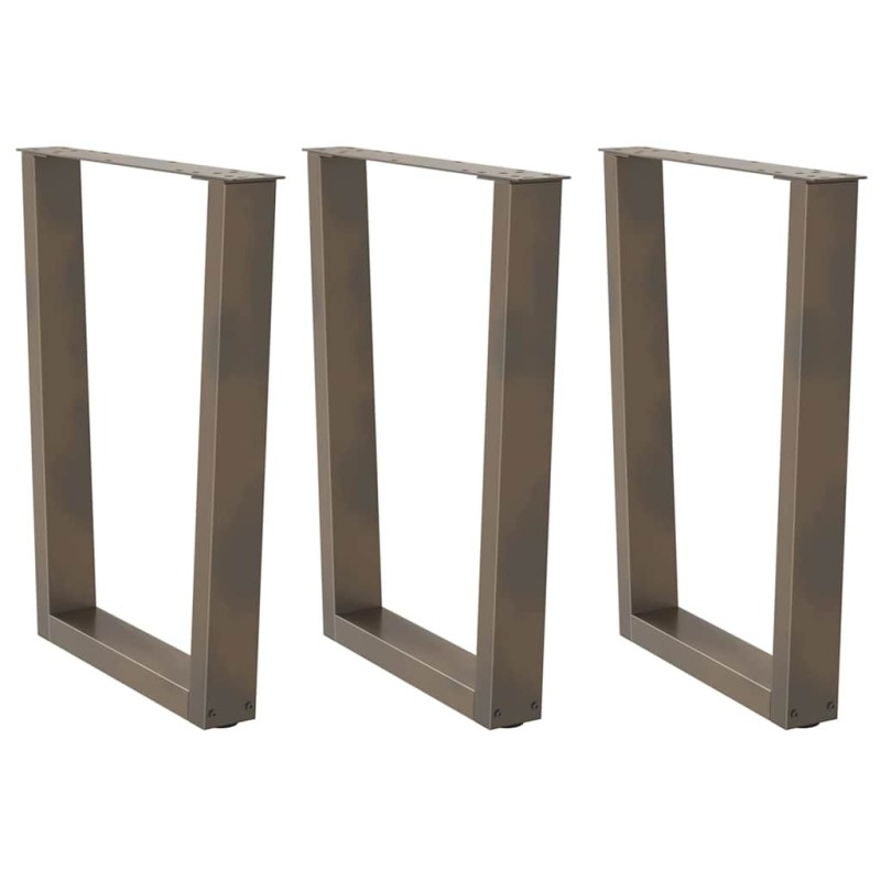 Pieds de table à manger en forme de V 3 pièces Acier naturel 70 x (72-73,3) cm 
