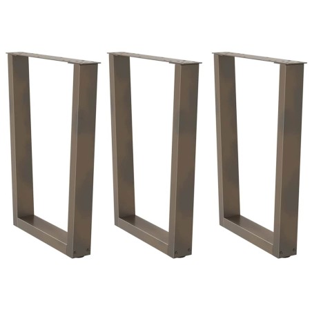 Pieds de table à manger en forme de V 3 pièces Acier naturel 70 x (72-73,3) cm 