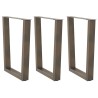 Pieds de table à manger en forme de V 3 pièces Acier naturel 70 x (72-73,3) cm 