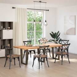Pieds de table à manger en forme de V 3 pièces Acier naturel 70 x (72-73,3) cm 