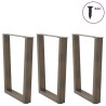Pieds de table à manger en forme de V 3 pièces Acier naturel 70 x (72-73,3) cm 