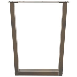 Pieds de table à manger en forme de V 3 pièces Acier naturel 70 x (72-73,3) cm 