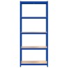 Étagères à 5 niveaux 2pcs Bleu Acier et bois d'ingénierie 