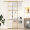 Porte coulissante doré 76x205 cm verre ESG clair et aluminium 