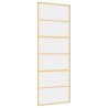 Porte coulissante doré 76x205 cm verre ESG clair et aluminium 