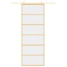 Porte coulissante doré 76x205 cm verre ESG clair et aluminium 