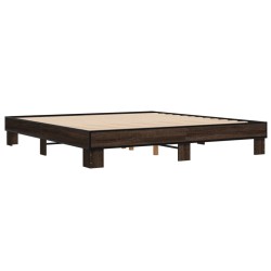 Cadre de lit sans matelas chêne marron 180x200 cm 