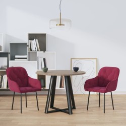 Chaises à manger lot de 2 Rouge bordeaux Velours 